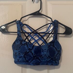 Lululemon Blue Snake Print Sports Bra